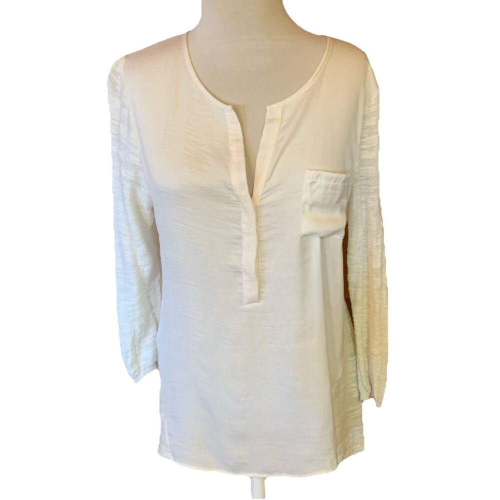 Anthropologie Knitted & Knotted Lace Fairy Top Boho Ivory Romantic Size Large